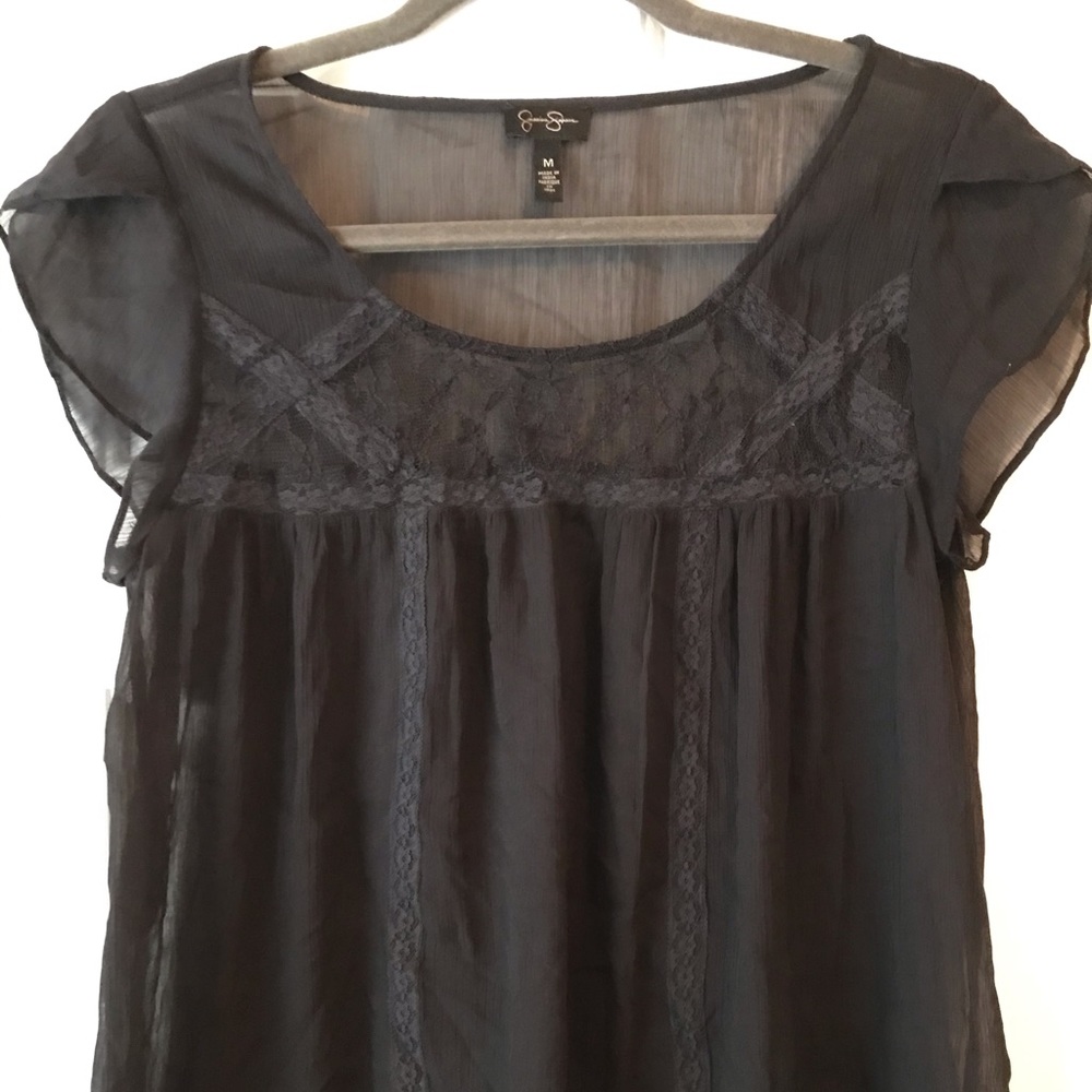 Sheer Black Lace Blouse